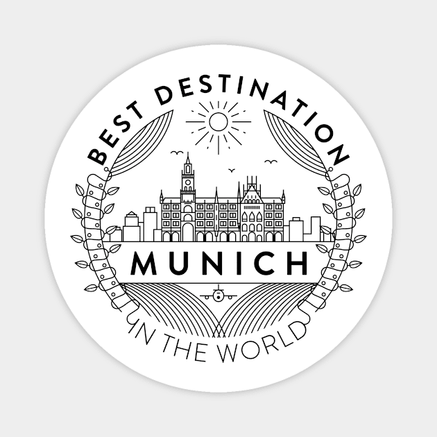 Munich Minimal Badge Design Magnet by kursatunsal